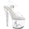 Pleaser - UNICORN708TGRS Sandale à bride à la cheville, Pole dance chaussures - Transparent Product image